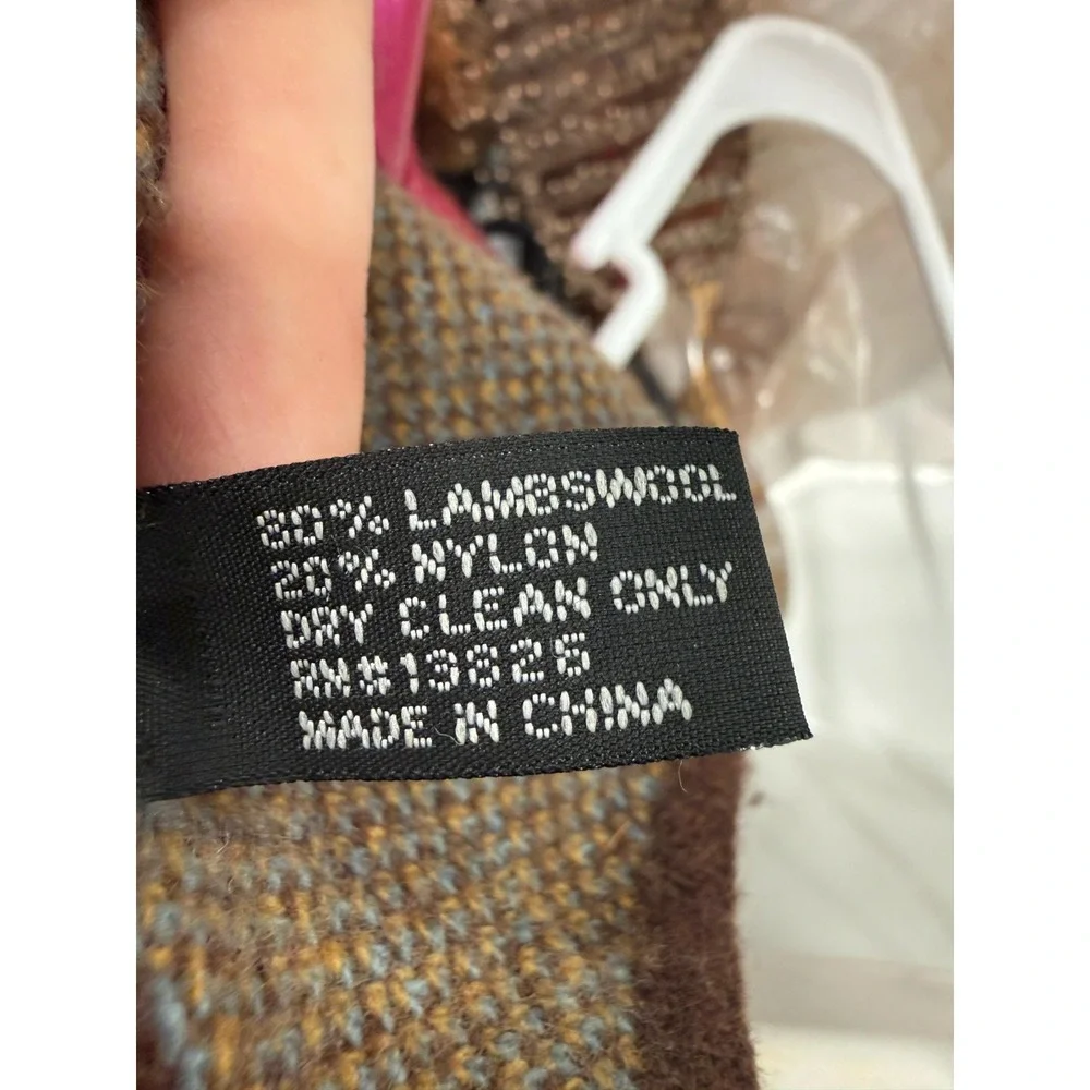 Argyle Knit Scarf Brown Blue One Size Unisex Winter‎ Preppy Academia Cozy